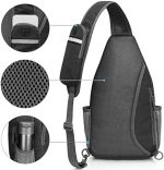 G4Free Sling Bag RFID Blocking Sling Backpack Crossbody Chest Bag Daypack for Hiking Travel(Black) - Image 5